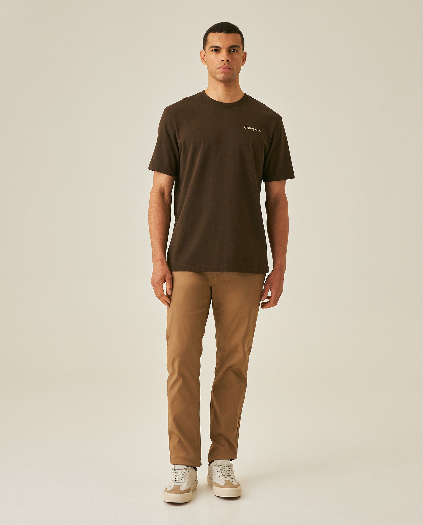 Mens Rodeo T-Shirt Classic Fit Short Sleeve Cotton Jersey Varsovia Medium Weight Artisan Embroidery Front Back - Brown 63_641H700_CAF190840_4