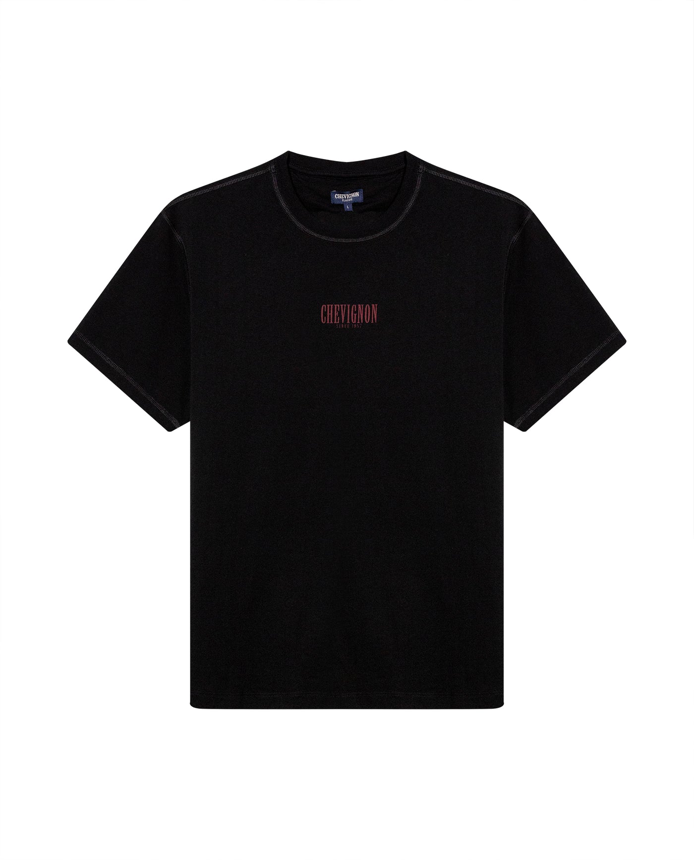 Mens Rodeo T-Shirt Classic Fit Short Sleeve Cotton Jersey Toscana Medium Weight Decorative Seams - Black 63_641H703_NEG194007_3