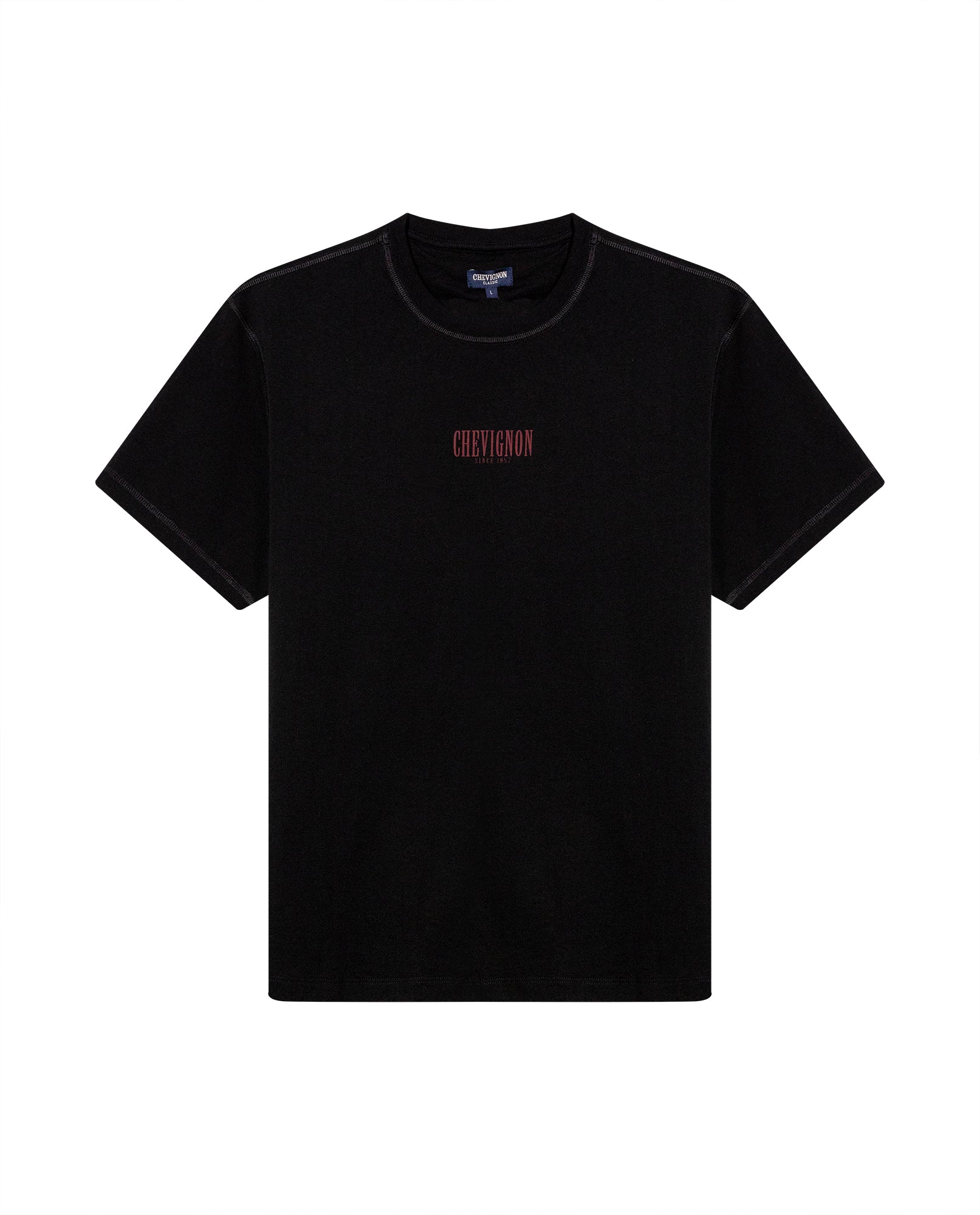 Mens Rodeo T-Shirt Classic Fit Short Sleeve Cotton Jersey Toscana Medium Weight Decorative Seams - Black 63_641H703_NEG194007_3
