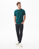 SLIM FIT COTTON TEE IN DARK GREEN