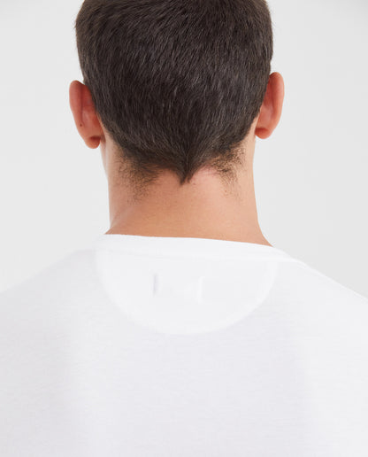 Men's Basic Slim Fit V - Neck Cotton T-shirt - White - 5