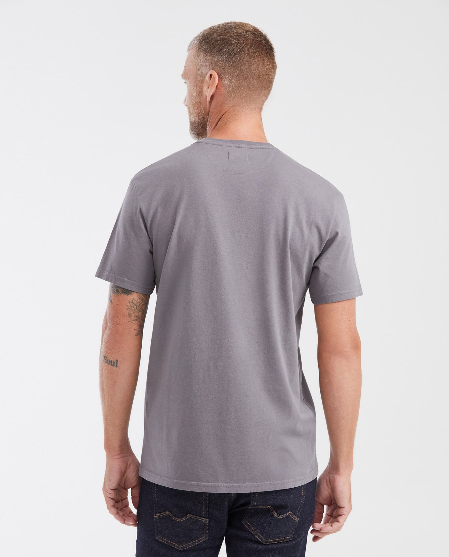 Men's Basic Slim Fit V - Neck Cotton T-shirt - Gray - 4