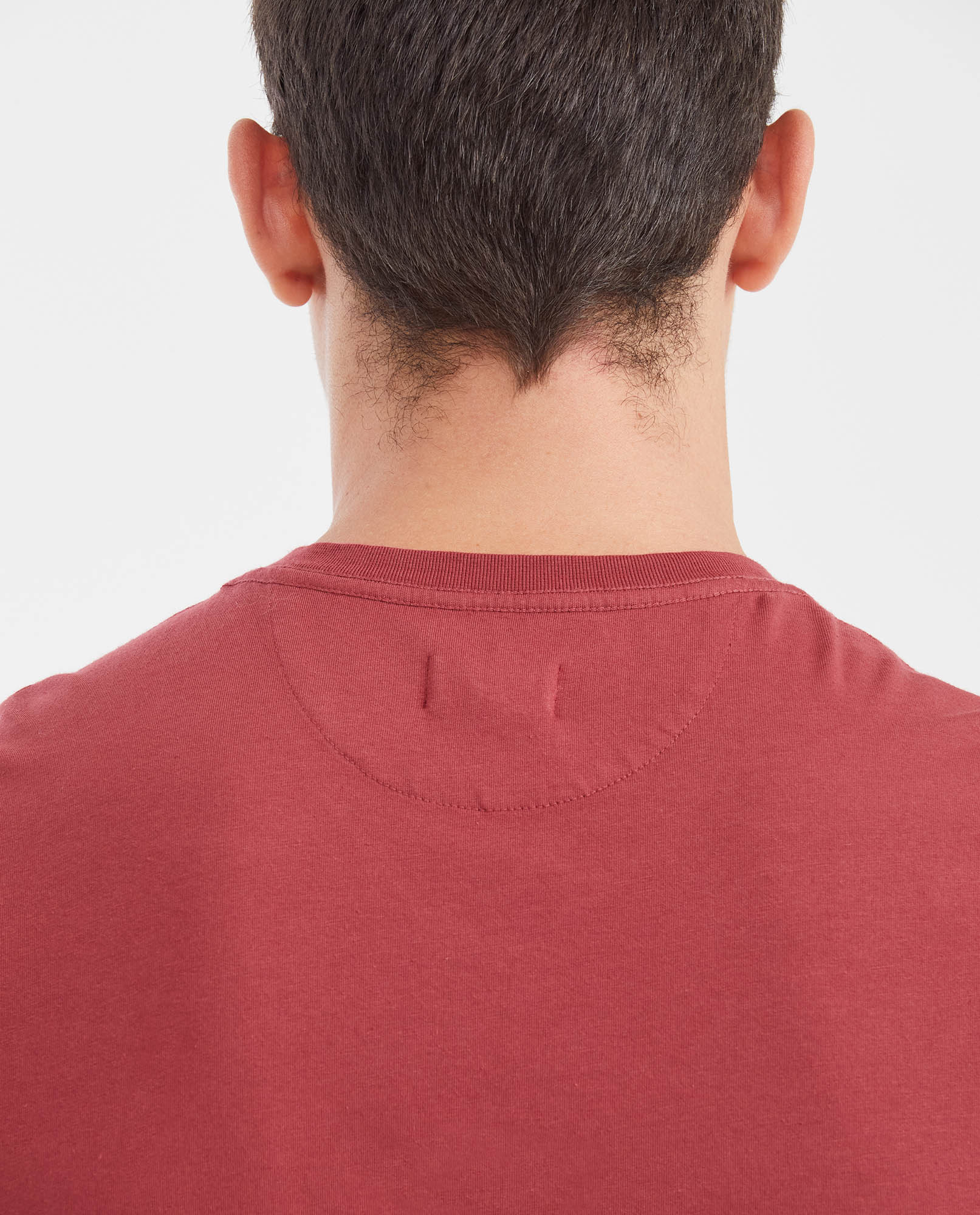 Men's Basic Slim Fit V - Neck Cotton T-shirt - Red - 5