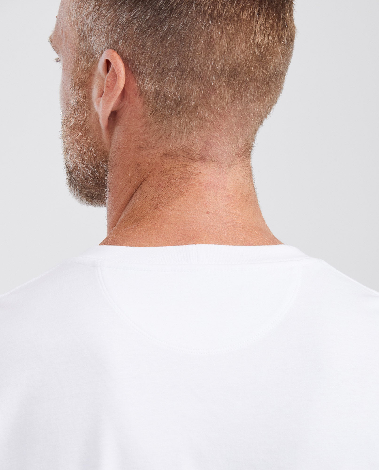 Men's Basic Slim Fit Round Neck Cotton T-Shirt - White 642G001 - 5