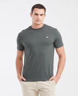 Men's Basic Slim Fit Round Neck Cotton T-Shirt - Green 642G001 - 1