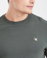 Men's Basic Slim Fit Round Neck Cotton T-Shirt - Green 642G001 - 3