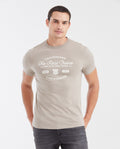 Men's Slim Fit Printed Crew Neck T-Shirt - Brown 642G003 - 1