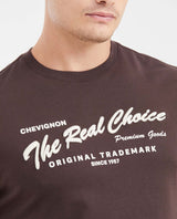 Slim Fit Printed T-Shirt in Medium Weight Cotton for Men - Brown 642G005 - 3
