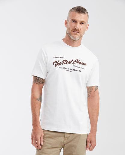 Men's Slim Fit Printed T-shirt in Medium Weight Cotton - Raw - 1