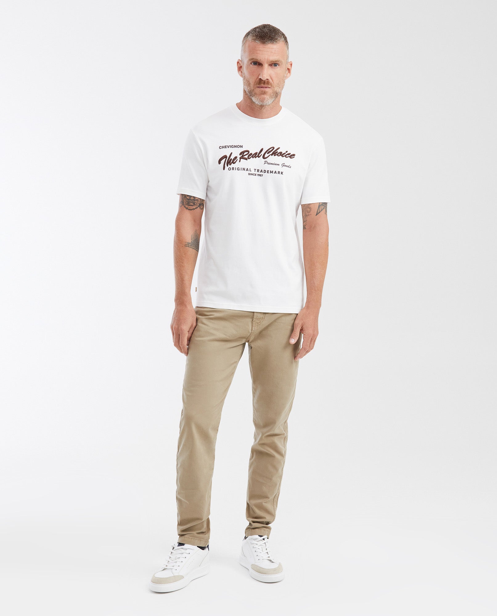 Men's Slim Fit Printed T-shirt in Medium Weight Cotton - Raw - 2