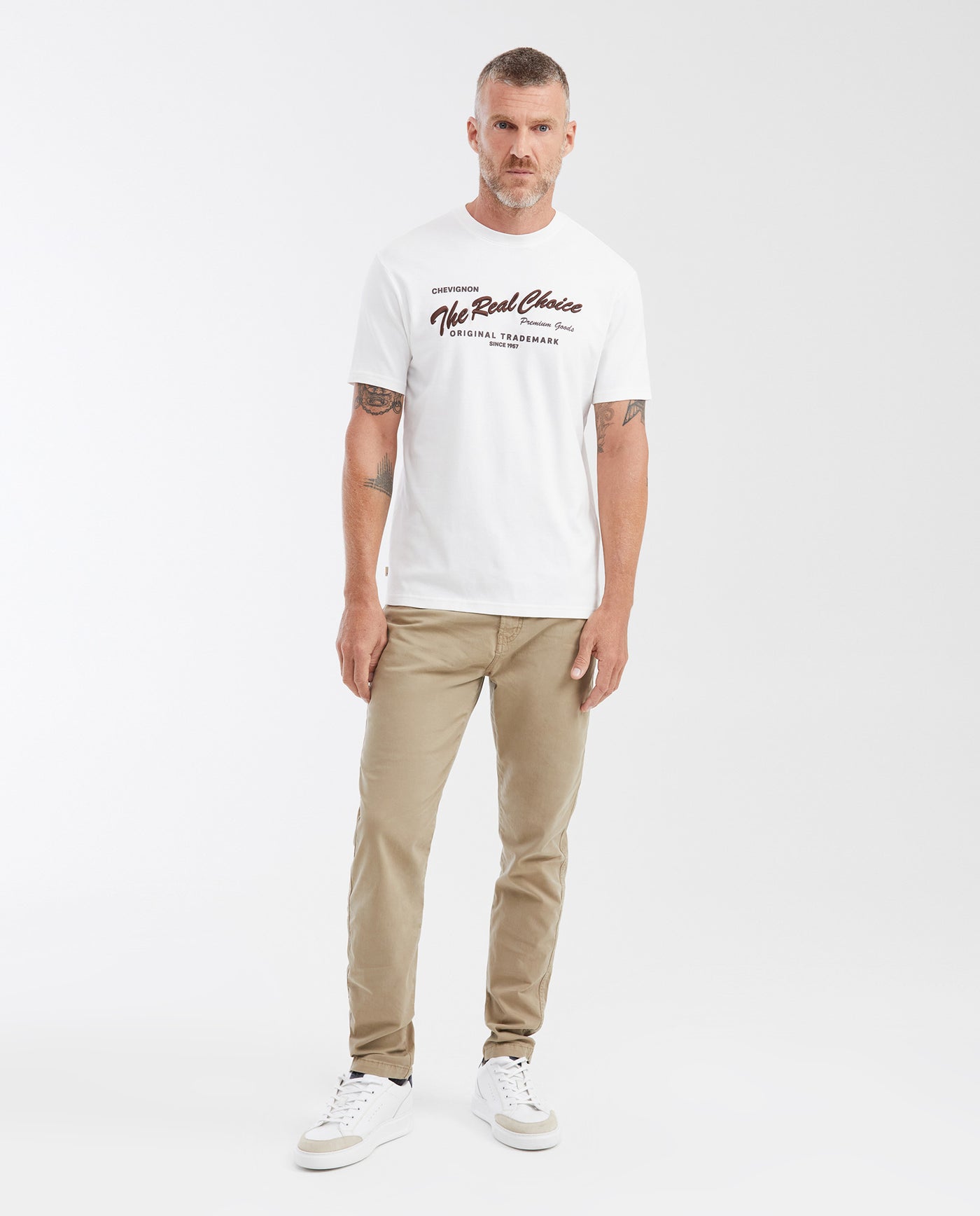 Slim Fit Printed T-Shirt in Medium Weight Cotton for Men - Raw 642G005 - 2