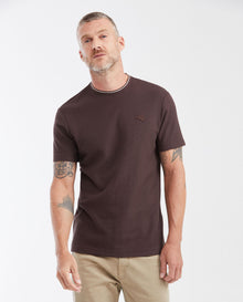Slim Fit T-Shirt with Round Neck in 100% Cotton Piqué for Men - Brown 642G006 - 1