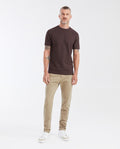 Slim Fit T-Shirt with Round Neck in 100% Cotton Piqué for Men - Brown 642G006 - 2