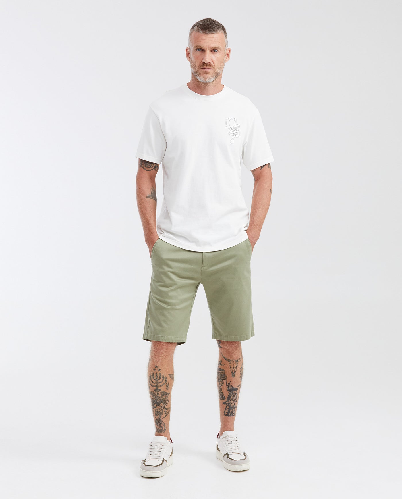 Men's Classic Fit Crew Neck T-Shirt with Print - Raw 642G013 - 2
