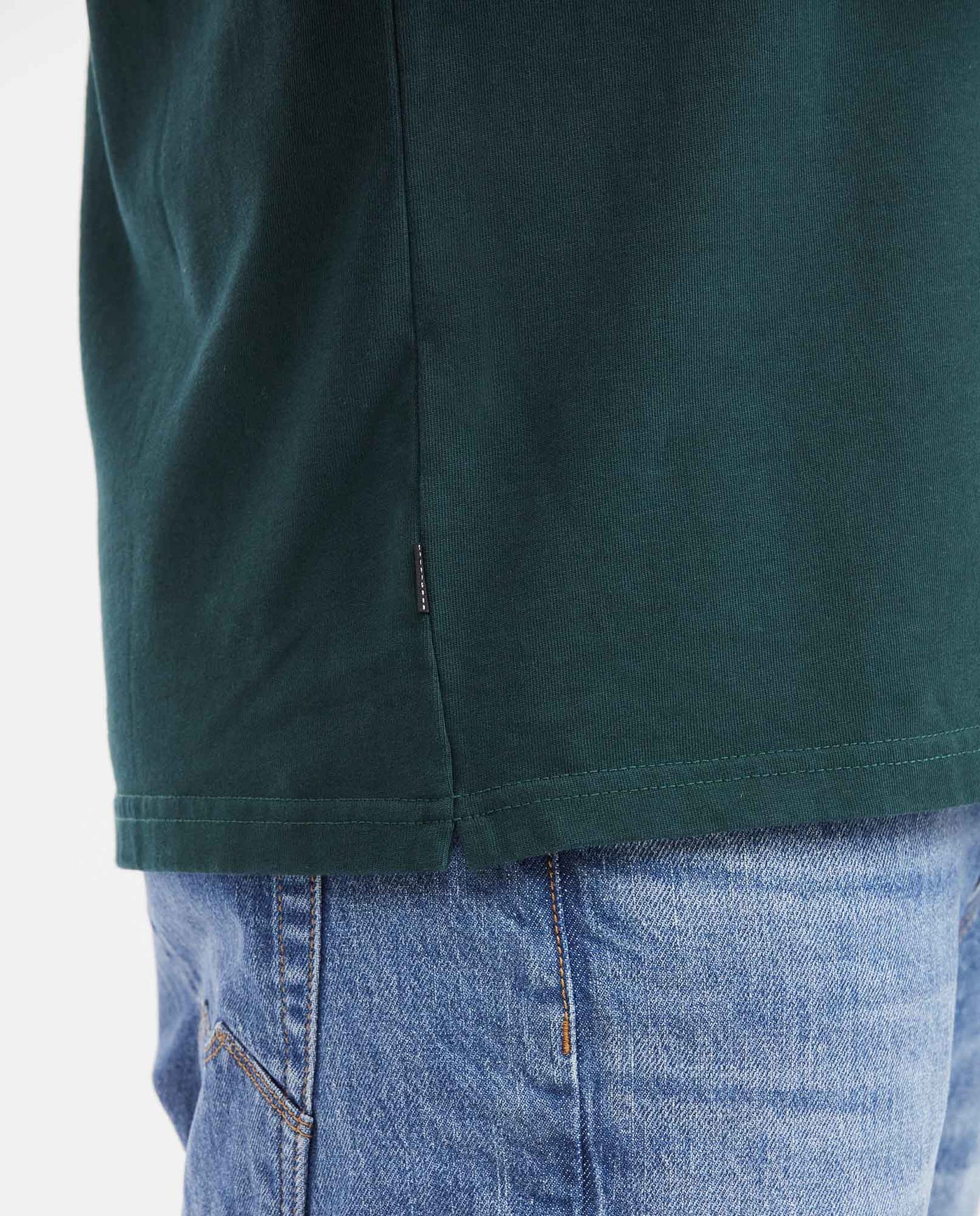 Men's Classic Fit Crew Neck T-Shirt with Print - Green 642G013 - 4