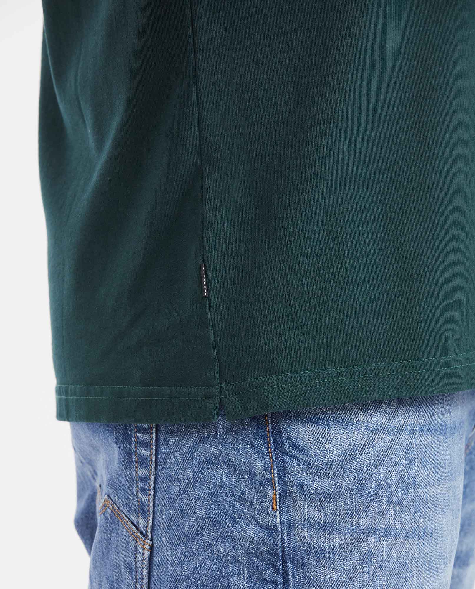 Men's Classic Fit Crew Neck T-Shirt with Print - Green 642G013 - 4