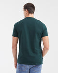 Men's Classic Fit Crew Neck T-Shirt with Print - Green 642G013 - 5