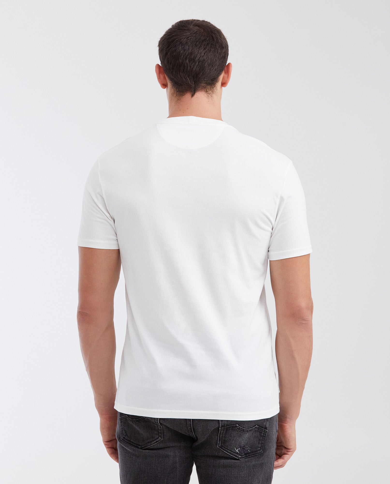 Slim Fit Round Neck T-Shirt with Print in Cotton for Men - Raw 642G014 - 5
