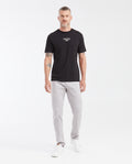 Slim Fit Round Neck T-Shirt with Print in Cotton for Men - Black 642G014 - 2