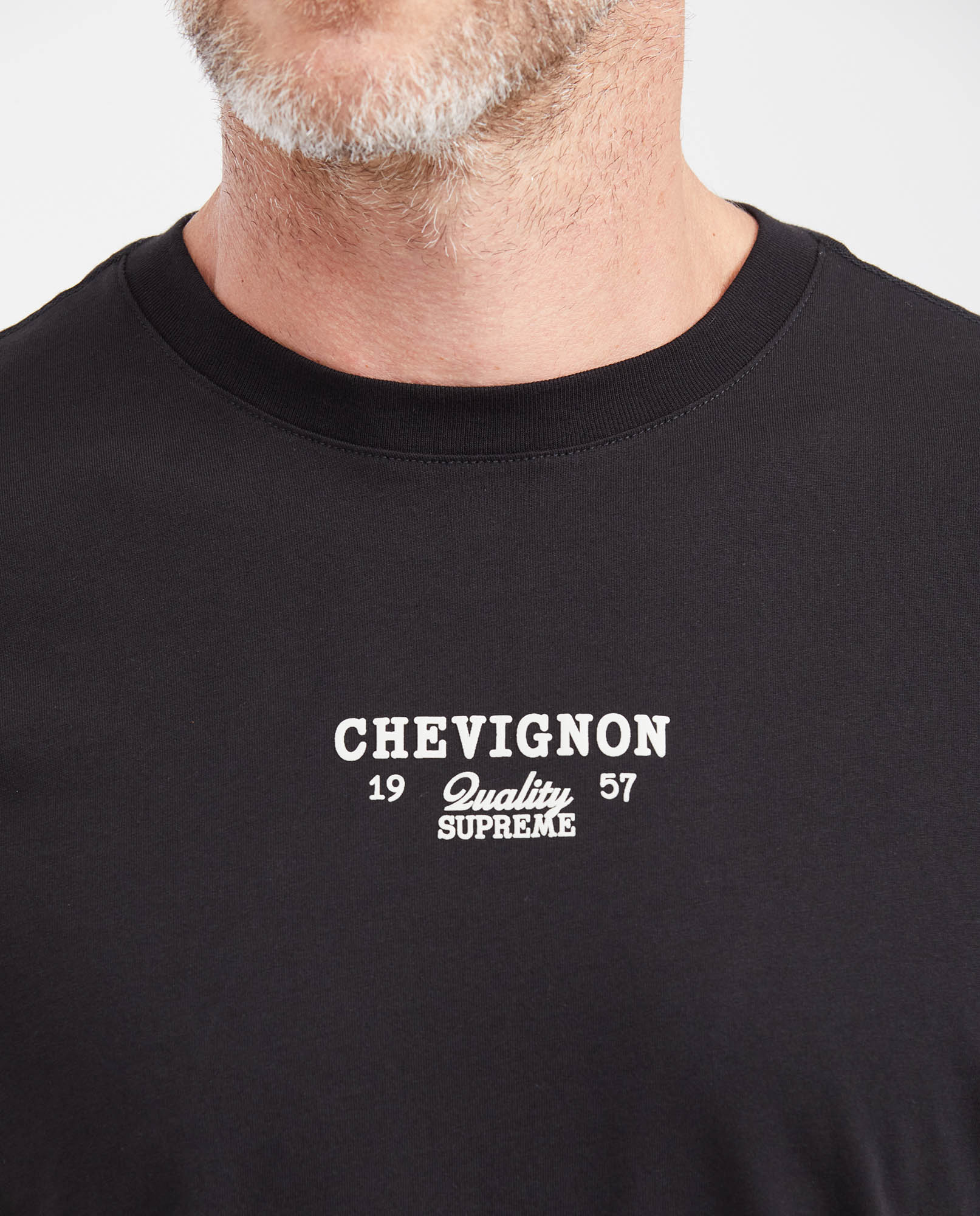 Slim Fit Round Neck T-Shirt with Print in Cotton for Men - Black 642G014 - 3