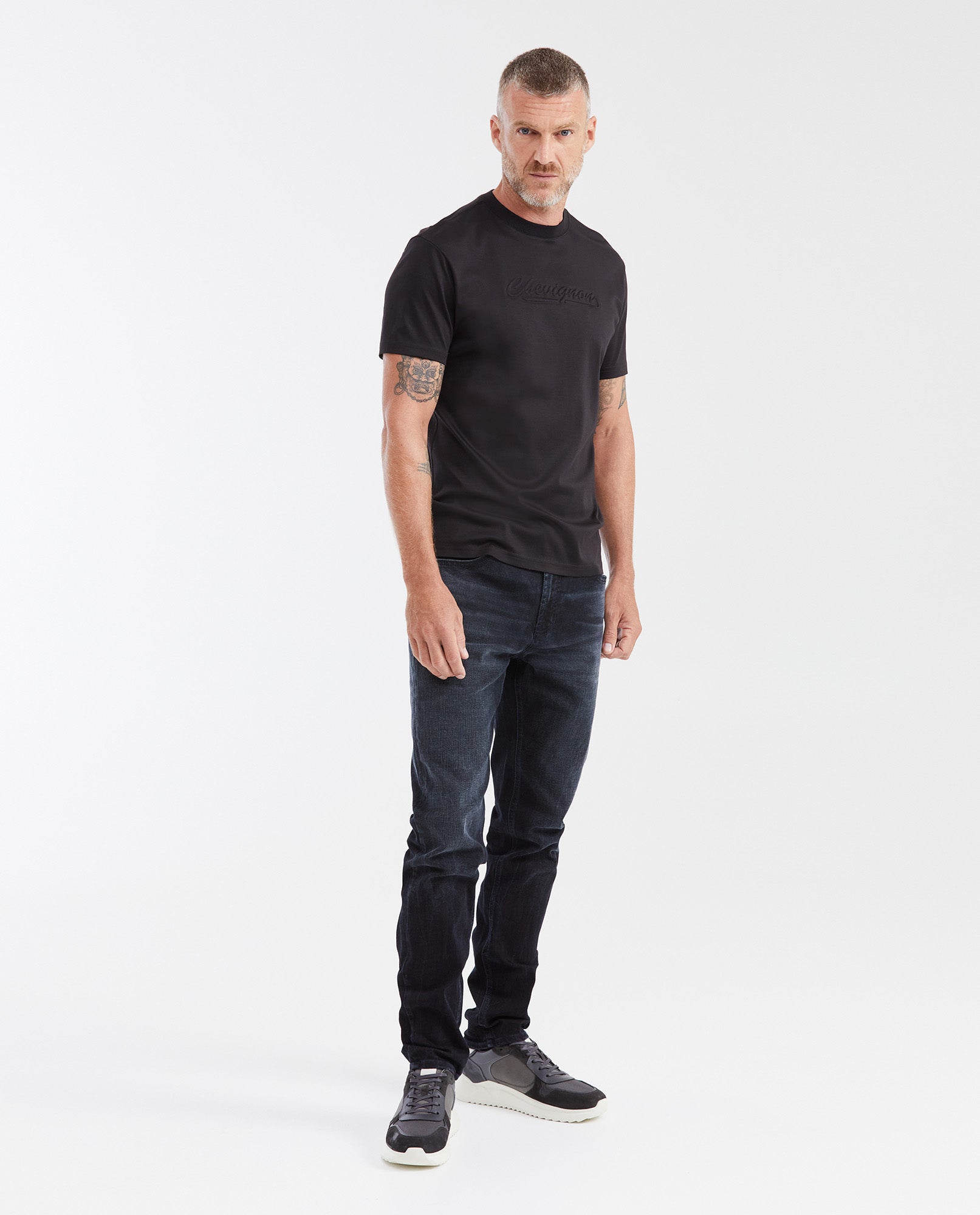 Slim Fit Round Neck Printed T-Shirt for Men - Black 642G016 - 2
