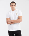 Men's Classic Fit Crew Neck T-Shirt with Small Graphic in Cotton - White 642G026 - 1