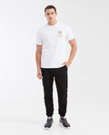 Men's Classic Fit Crew Neck T-Shirt with Small Graphic in Cotton - White 642G026 - 2