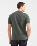 Men's Classic Fit Crew Neck T-Shirt with Small Graphic in Cotton - Green 642G026 - 4