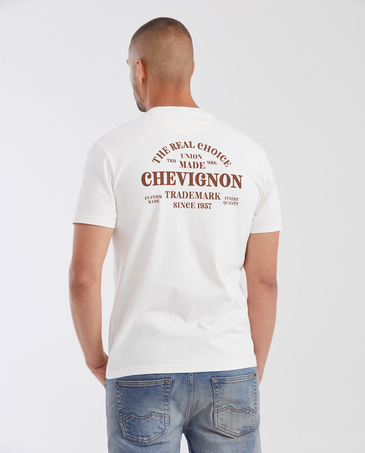 Slim Fit Round Neck T-Shirt with Prints for Men - Raw 642G027 - 4