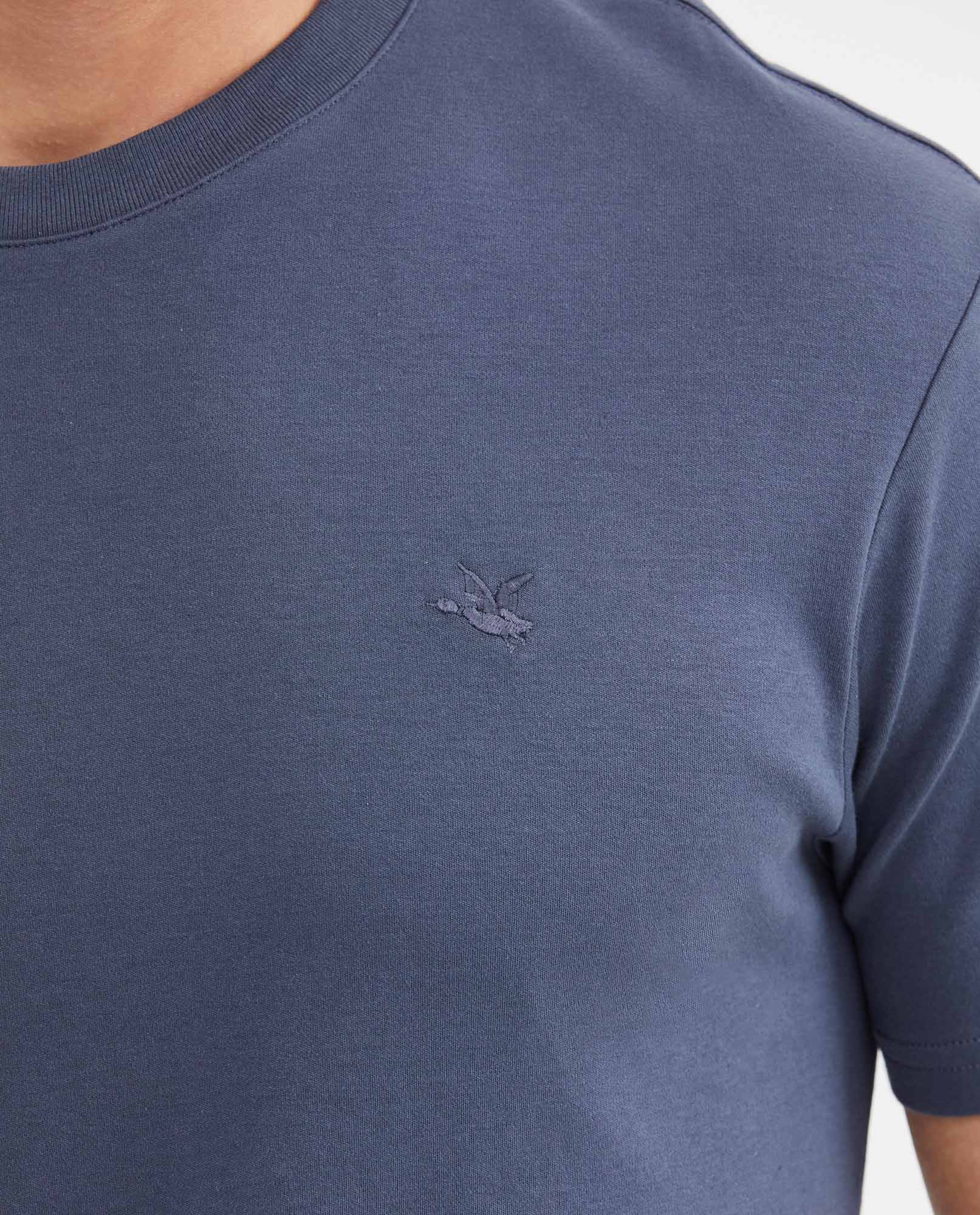 Camiseta Básica Slim Fit Cuello Redondo en Algodón Doble Punto para Hombre - Gray 63_642G040_GRI193918_4