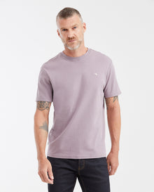 Men's Basic Slim Fit T-shirt with Round Neck in Double Knit Cotton - Purple - 1