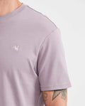 Camiseta Básica Slim Fit Cuello Redondo en Algodón Doble Punto para Hombre - Purple 63_642G040_MOR161606_4