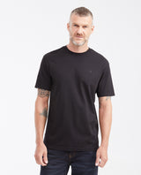 Slim Fit Cotton T-Shirt with Water-Repellent Finish for Men - Black 642G041 - 1