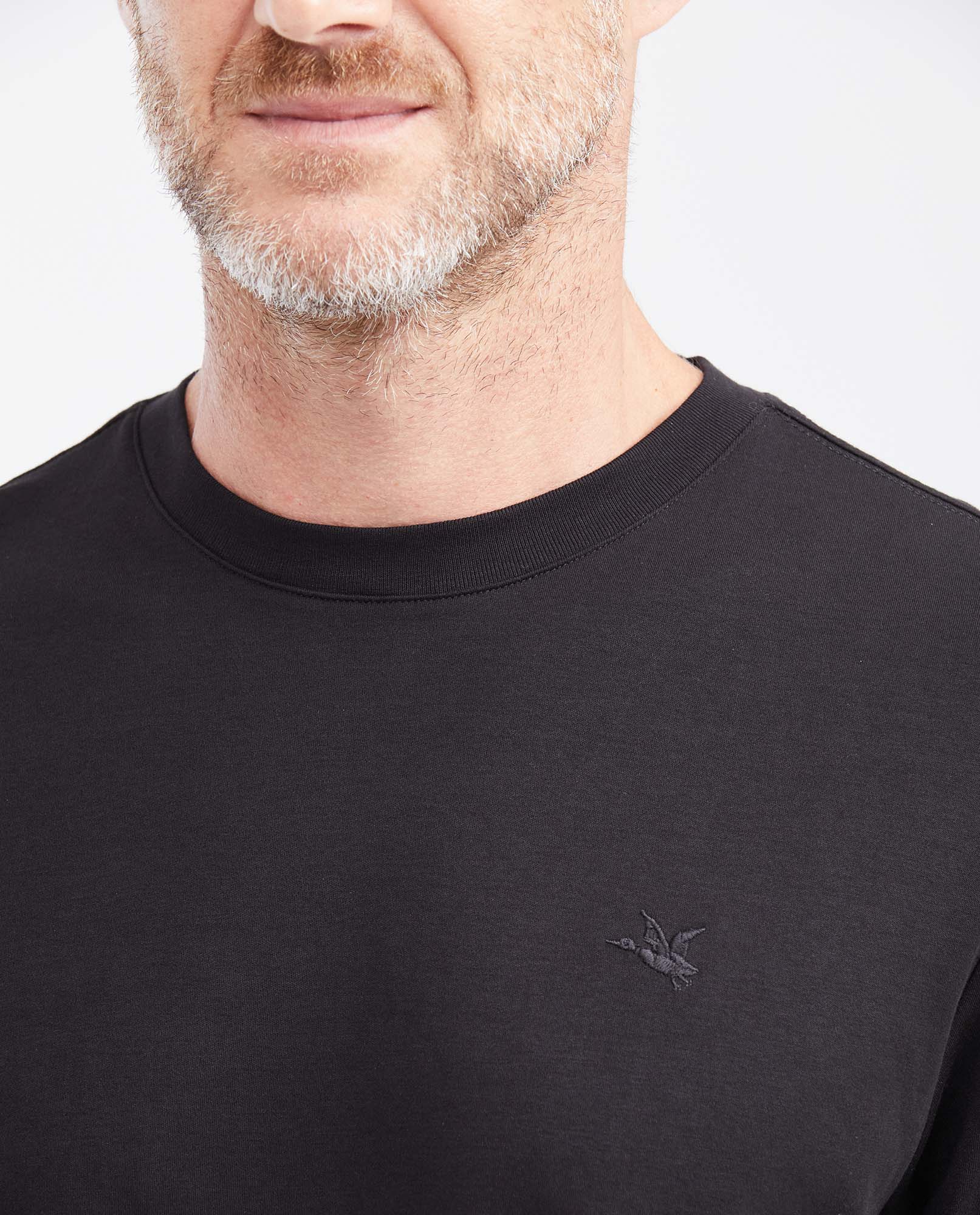 Slim Fit Cotton T-Shirt with Water-Repellent Finish for Men - Black 642G041 - 3