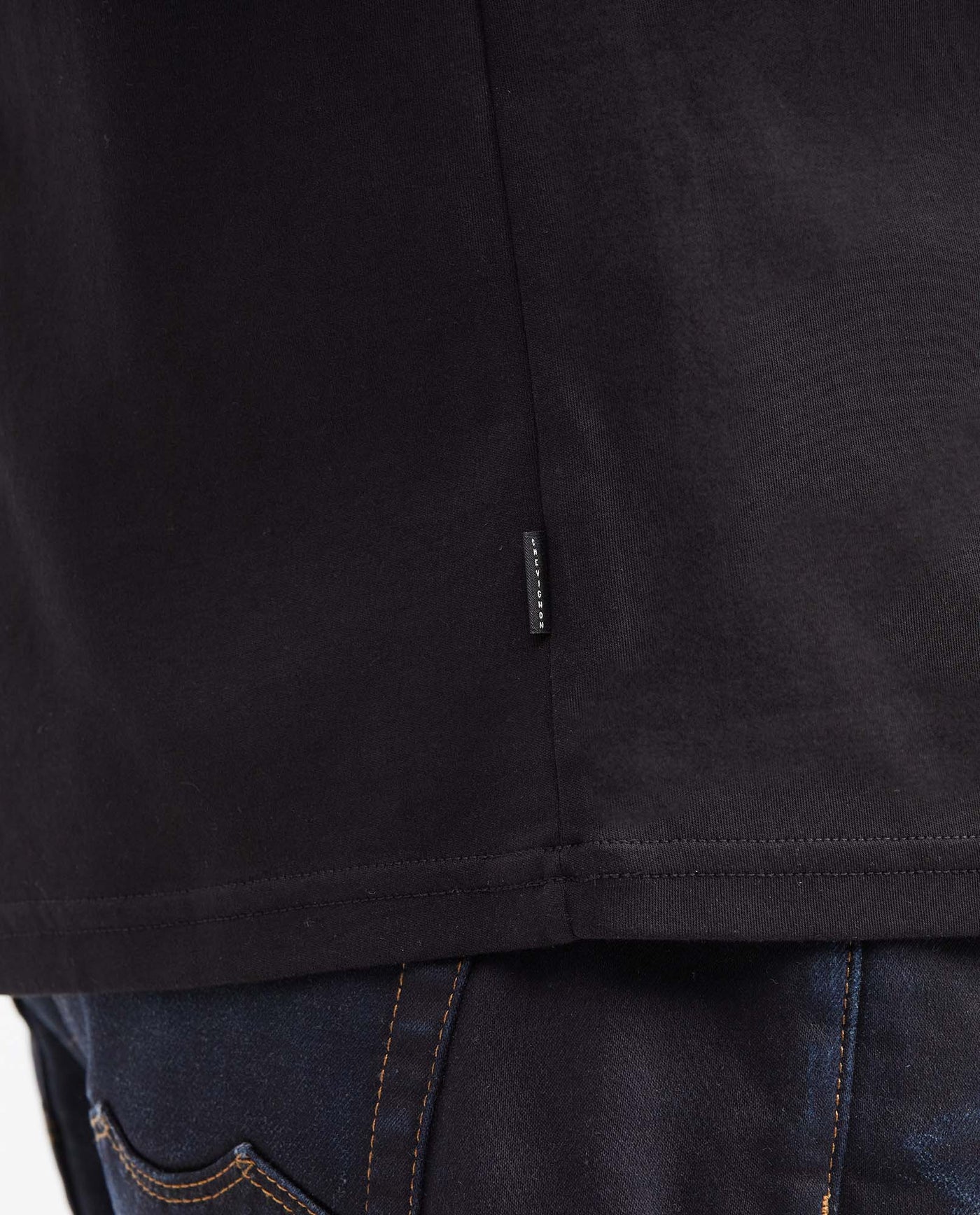 Slim Fit Cotton T-Shirt with Water-Repellent Finish for Men - Black 642G041 - 4