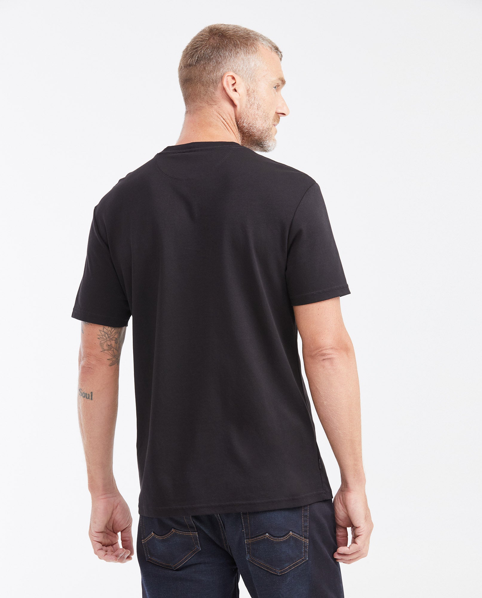 Slim Fit Cotton T-Shirt with Water-Repellent Finish for Men - Black 642G041 - 5
