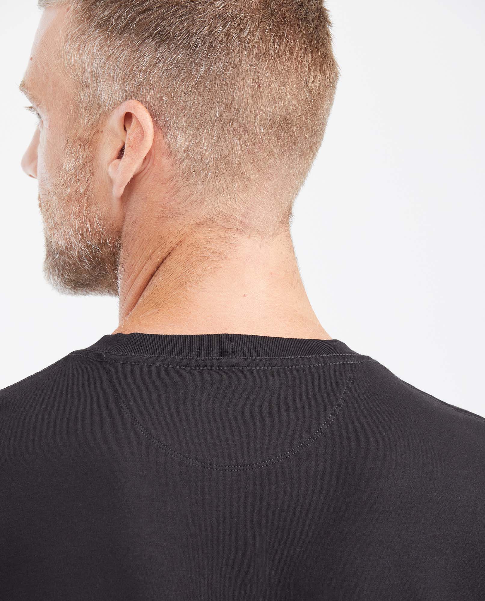 Slim Fit Cotton T-Shirt with Water-Repellent Finish for Men - Black 642G041 - 6