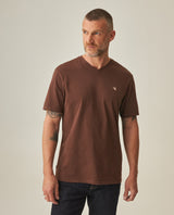 Men´s Slim V-Neck T-shirt - Brown 63_642H000_CAF190916_0