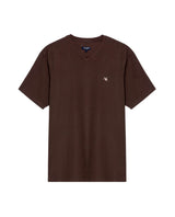 Men´s Slim V-Neck T-shirt - Brown 63_642H000_CAF190916_4