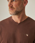 Men´s Slim V-Neck T-shirt - Brown 63_642H000_CAF190916_5