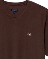Men´s Slim V-Neck T-shirt - Brown 63_642H000_CAF190916_8