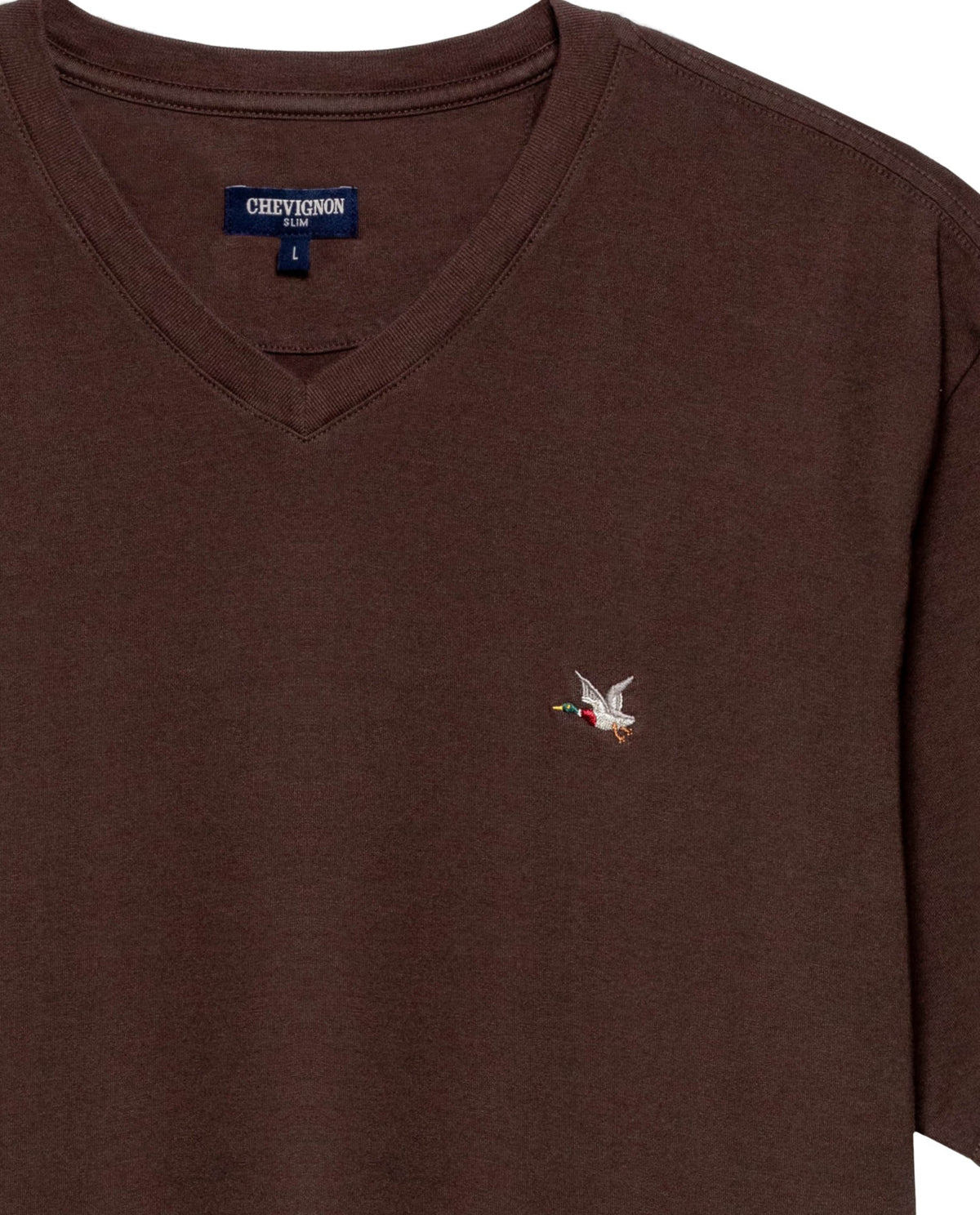 Men´s Slim V-Neck T-shirt - Brown 63_642H000_CAF190916_8