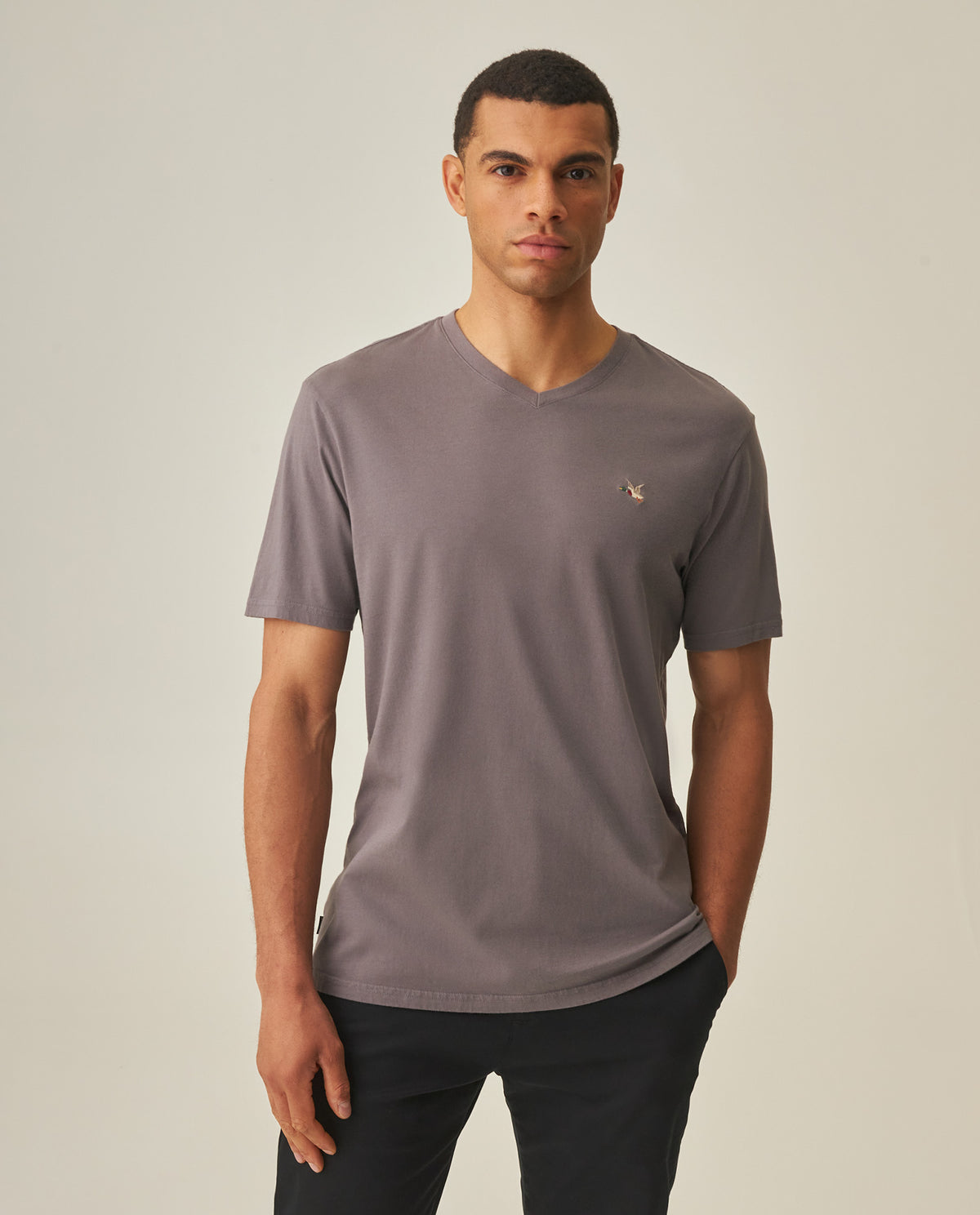 Men´s Slim V-Neck T-shirt - Gray 63_642H000_GRI185203_0