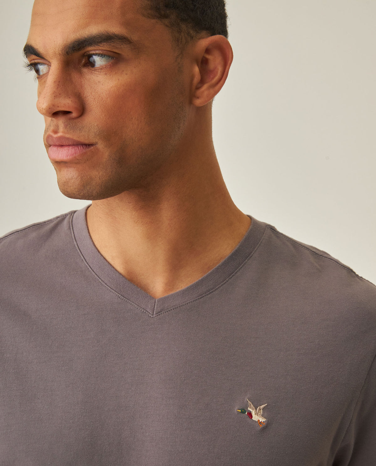 Men´s Slim V-Neck T-shirt - Gray 63_642H000_GRI185203_5