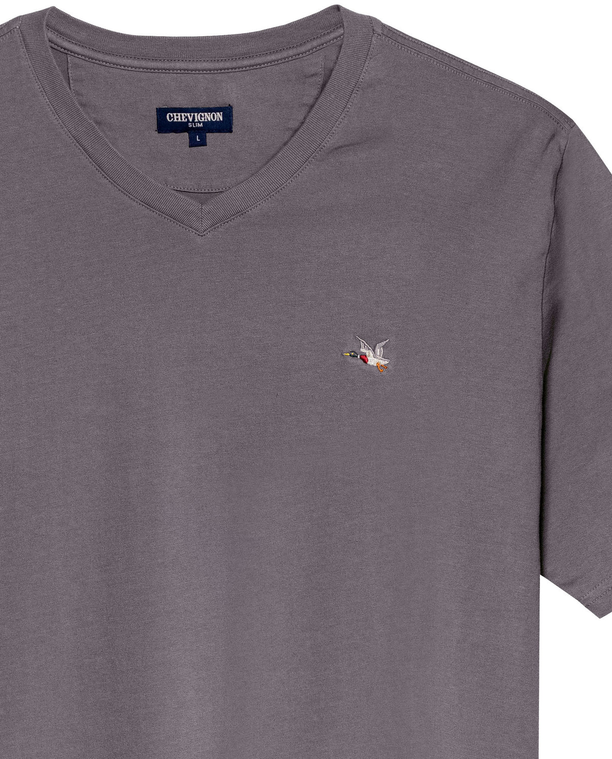 Men´s Slim V-Neck T-shirt - Gray 63_642H000_GRI185203_8