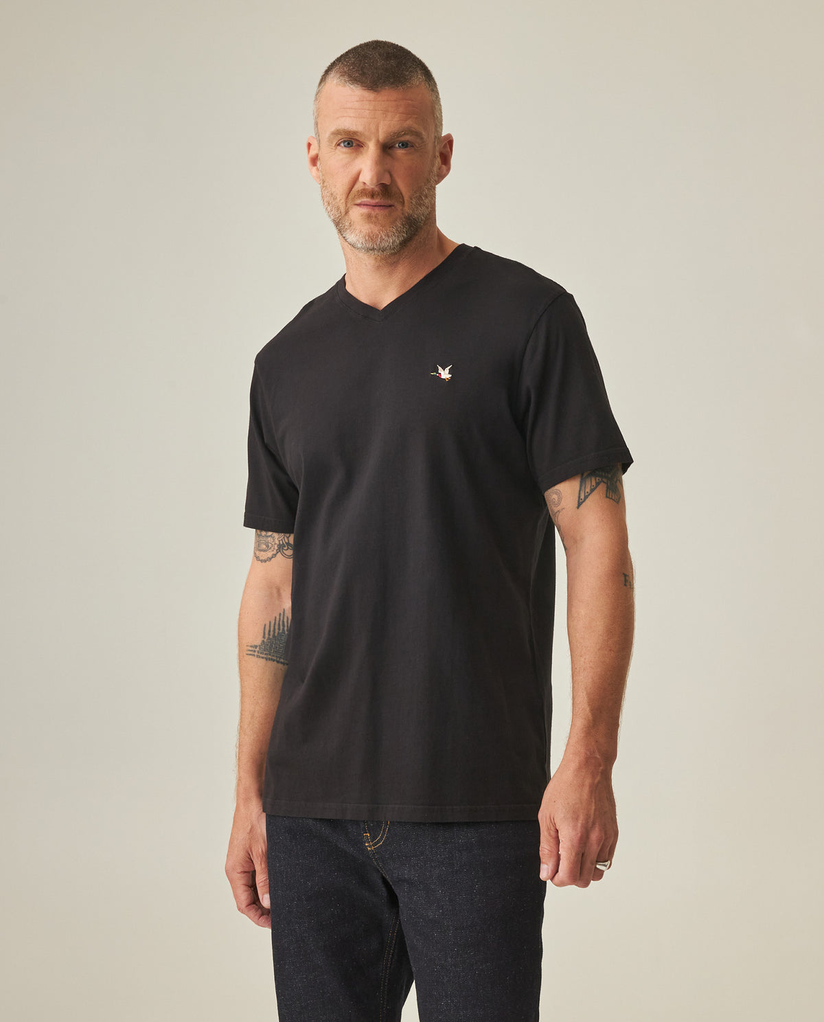 Men´s Slim V-Neck T-shirt - Black 63_642H000_NEG194007_3