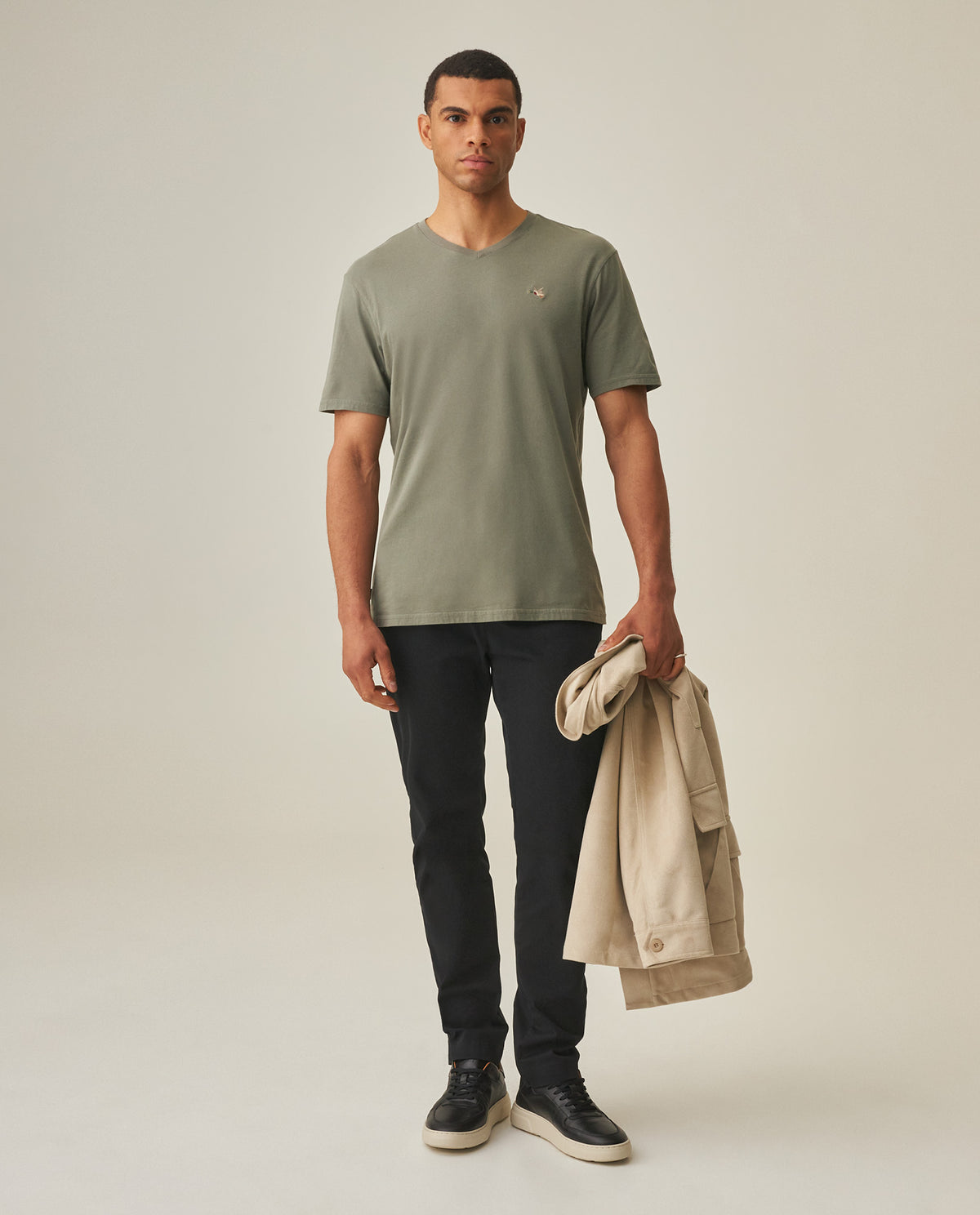 Men´s Slim V-Neck T-shirt - Green 63_642H000_VER185806_3