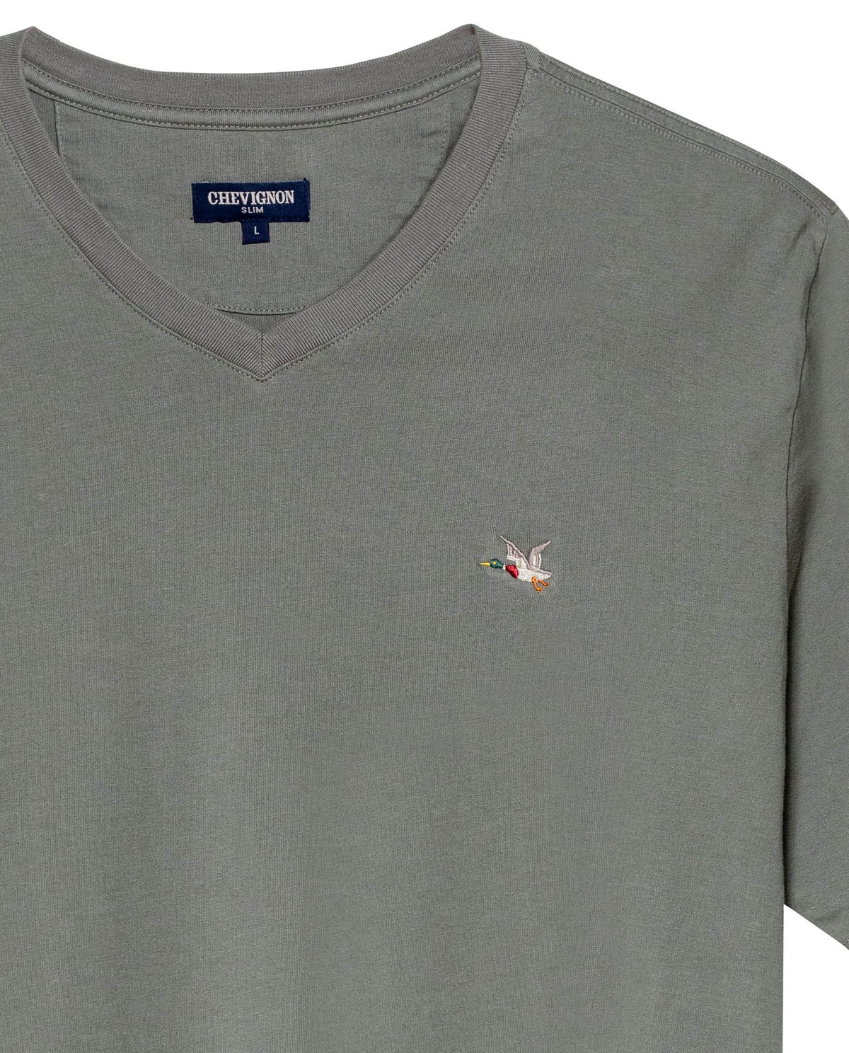 Men´s Slim V-Neck T-shirt - Green 63_642H000_VER185806_8