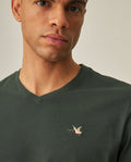 Men´s Slim V-Neck T-shirt - Green 63_642H000_VER195350_5
