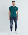 Men's Basic T-Shirt, Slim Fit Crew Neck - 100% Cotton - Green 649D001 - 6